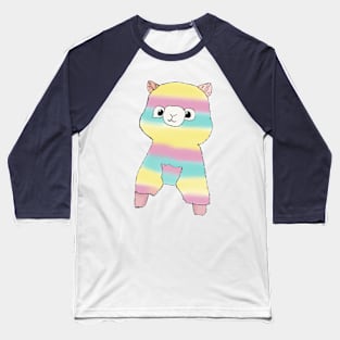 Rainbow Alpaca - Blue Baseball T-Shirt